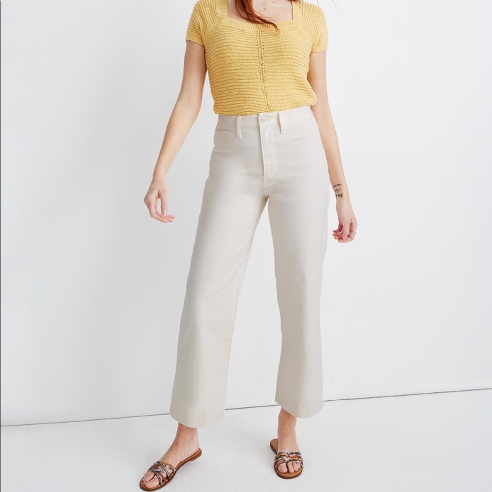 🌵Madewell - Slim Emmett Wide Leg Crop Pants 26P